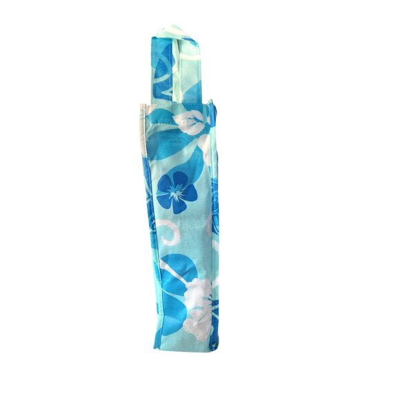 Hawaiian Floral Print Reusable Wine Bottle Bags Blue & White Durable Fabric Eco - Picture 3 of 9